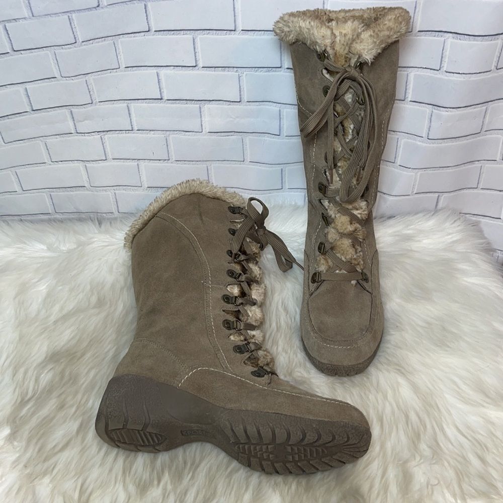 Sports Meryl Taupe Suede Lined Lace‎ Up Boo…